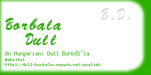 borbala dull business card